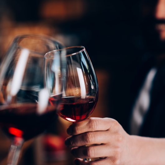 friends drinking red wine